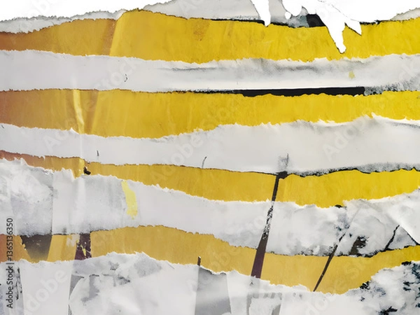 Fototapeta grunge punk ripped paper posters magazine collage layered glued wrinkled background with copy space