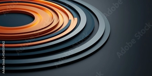 Fototapeta Customer experience interaction data concept. Abstract circular design with layered colors and textures.