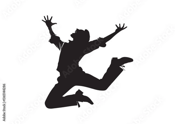 Fototapeta Actor in a dramatic pose silhouette vector