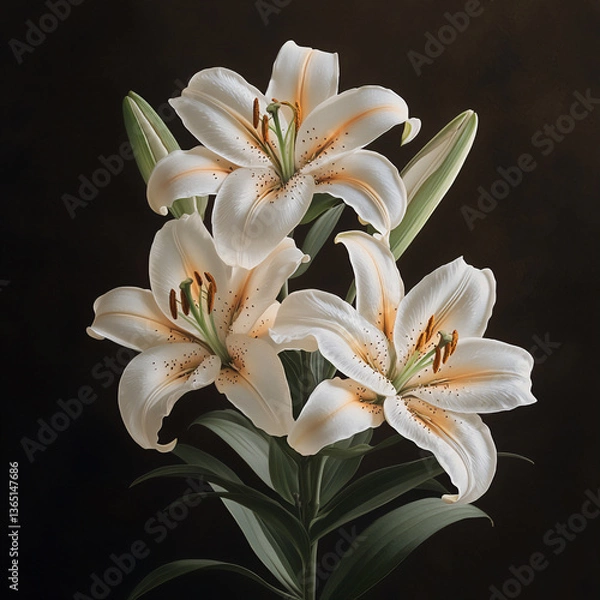 Obraz  elegant lily bouquet