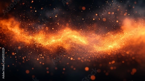 Fototapeta Fiery Sparkles: Abstract Ember Wave