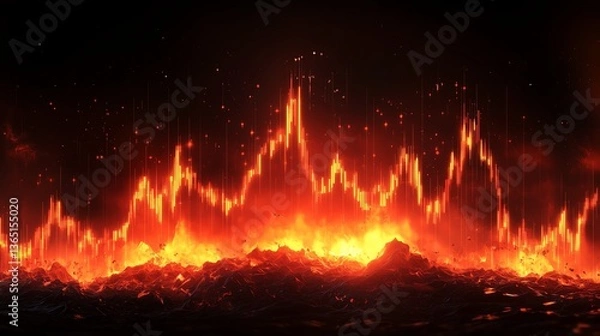 Obraz Stock market or forex trading graph with candlestick charts and abstract finance background