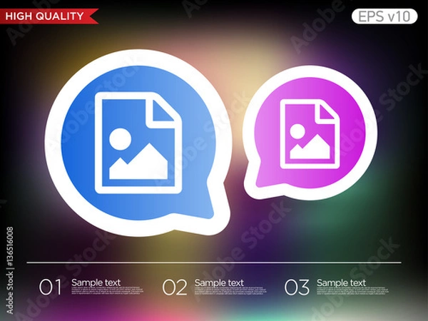Obraz Image file icon. Button with image file icon. Modern UI vector.