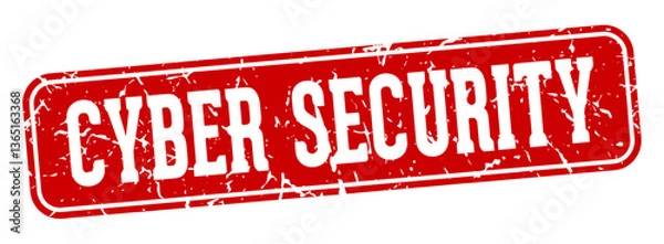 Fototapeta cyber security rectangular sign. cyber security stamp