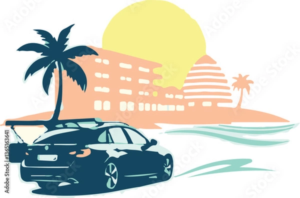 Obraz car on the beach