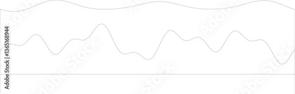 Fototapeta Abstract minimalist line art with curved shapes on white background.