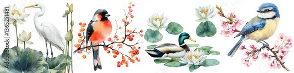 Obraz Graceful Wings – Birds in Harmony