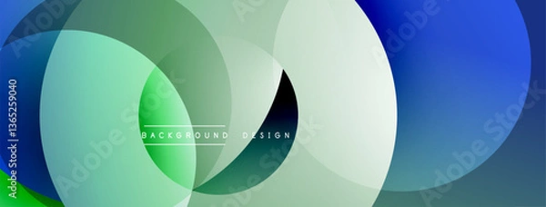 Obraz Layered circular shapes in vivid colors form a gradient-rich abstract design with smooth transitions, depth effects, and a modern, futuristic aesthetic