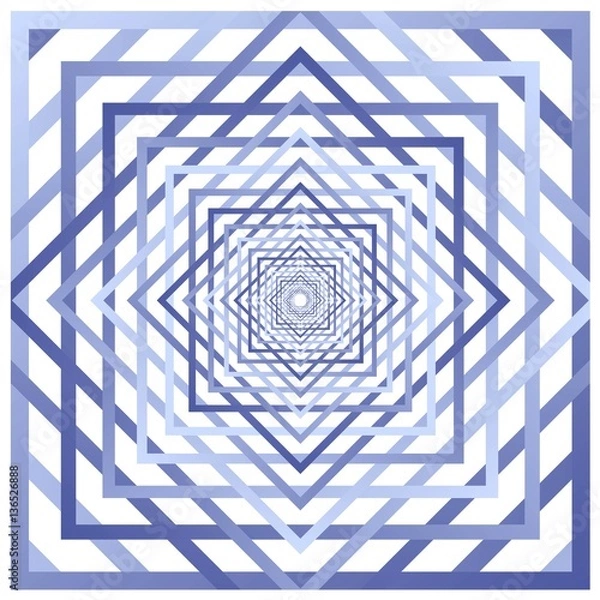 Fototapeta Background from a pattern of squares crossed blue gradient depth corridor