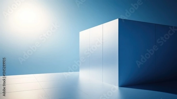 Fototapeta Abstract Minimalist Blue Geometric Structure