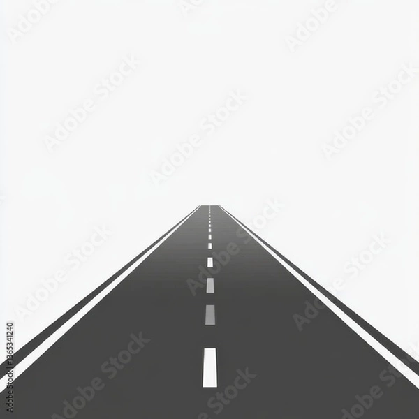 Fototapeta Endless Gray Asphalt Road Leading to a Bright Horizon