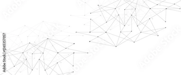 Fototapeta Vector abstract global network with connect lines and dots network technology and lines digital technology 