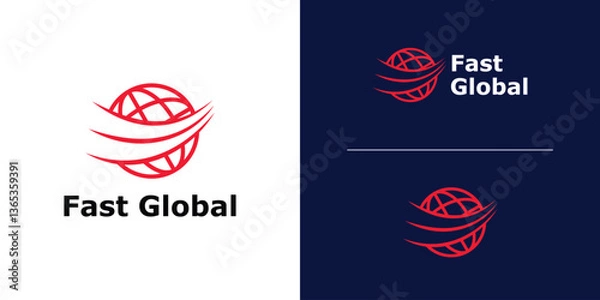 Fototapeta logo design combination of global shape and movement, speed, simplicity and elegance.