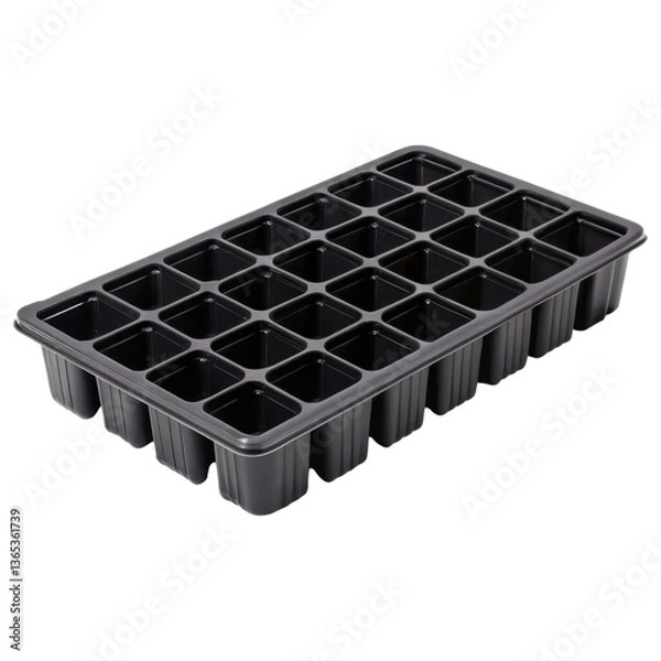 Fototapeta A rectangular seed tray with multiple small cells designed for planting seeds and nurturing seedlings.