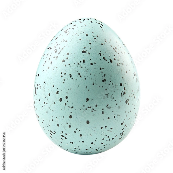 Obraz Easter egg decorated with a speckled robin's egg pattern, isolated on white background