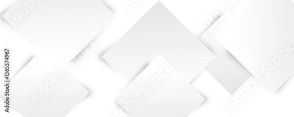 Obraz Abstract white background. Square geometric pattern modern and minimal concept white and gray color abstract background for business, presentation, banner.
