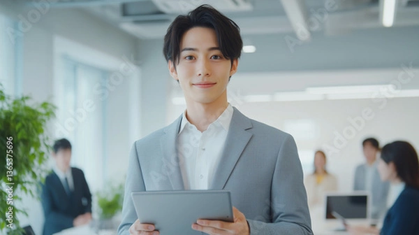 Obraz オフィスのビジネスマン.Generative AI