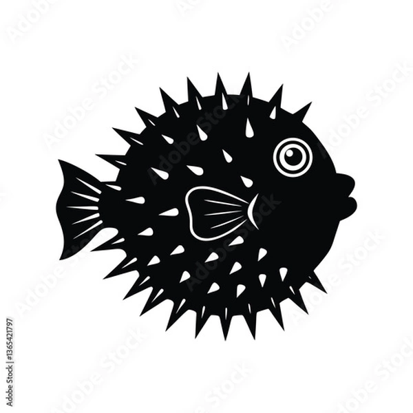 Obraz pufferfish silhouette art
