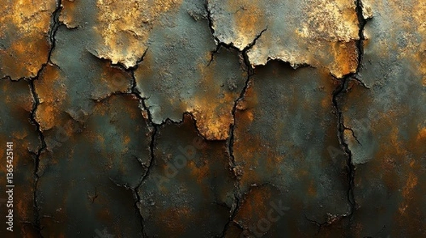 Fototapeta Cracked rusty metal texture background