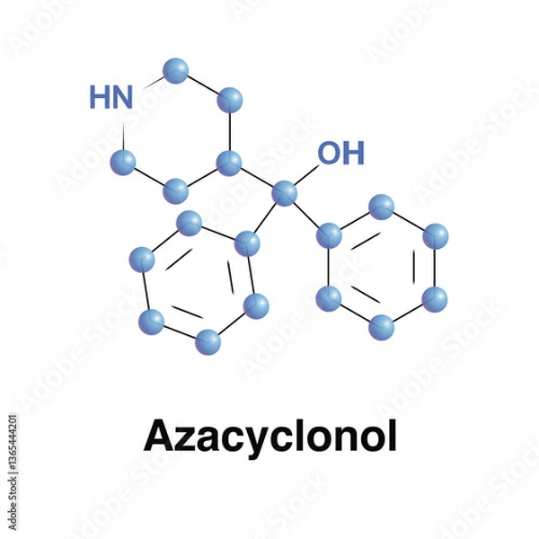 Obraz Azacyclonol Is An Ataractive Drug. Vector Illustration Of An Agent For Hallucinations In Psychotic Individuals