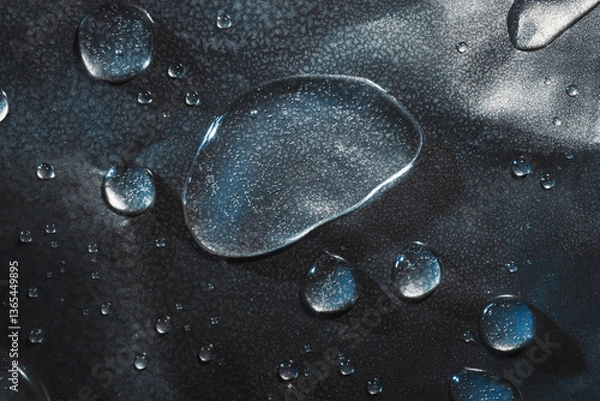 Obraz Water drops on metallic surface, texture background