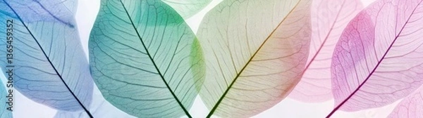 Fototapeta Vibrant Translucent Leaves Displaying Intricate Veins