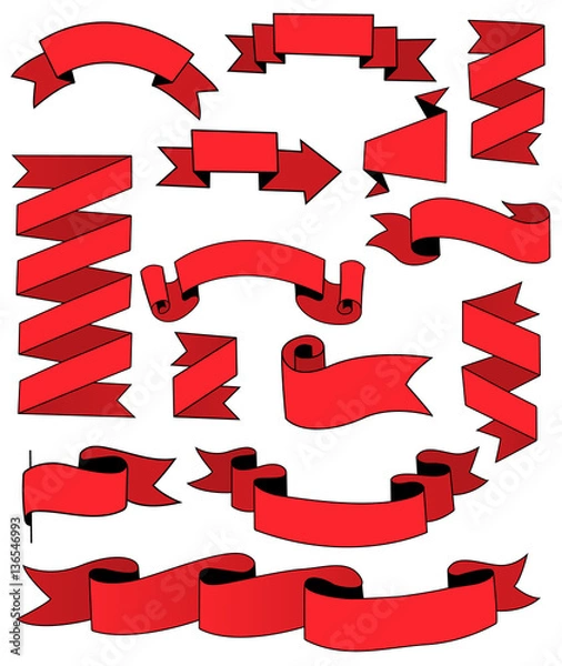 Fototapeta Vector ribbon set