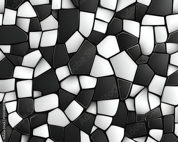 Obraz Black White Stone Mosaic Texture.