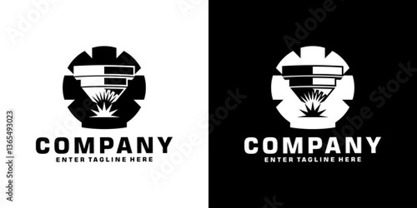 Fototapeta  laser cutting vector logo design,icon,editable laser cutting symbol,laser cutting illustration
