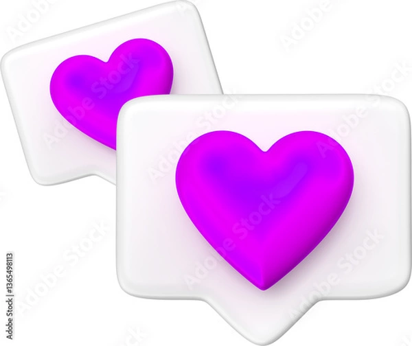 Fototapeta like coração em 3d para compor.