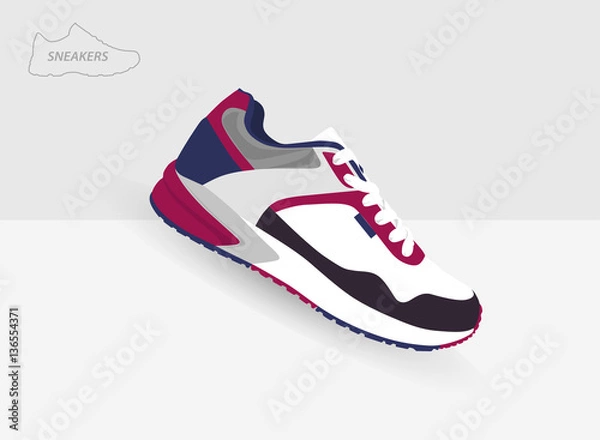 Obraz colored  sneaker for training on grey background