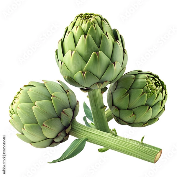Obraz artichokes on a white background