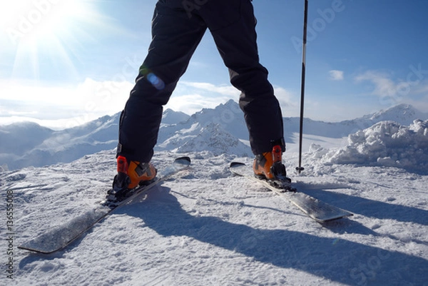 Obraz Ski legs and ski pole