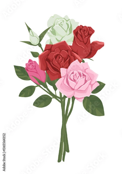 Obraz バラの花束のイラスト