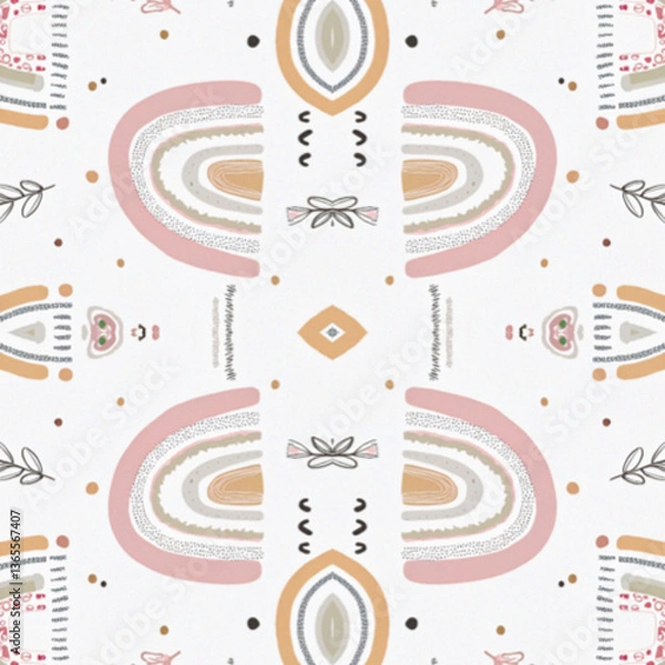 Fototapeta seamless pattern with circles Floral deisgn