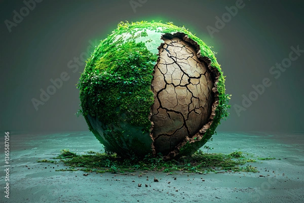 Fototapeta A globe divided into two halves