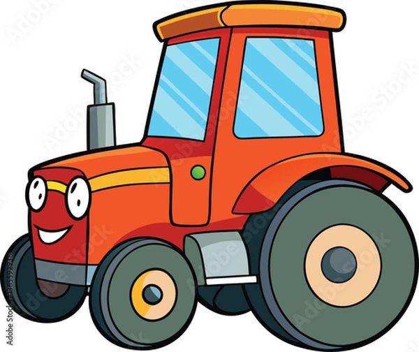 Fototapeta Black and White Tractor Vector