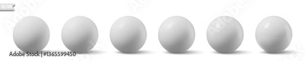 Obraz Glossy gray spheres. 3D model bubble collection realistic silver balls with smooth surfaces and shadows. Ideal for backgrounds mockup object modern design. Vector illustration shiny plastic globe set
