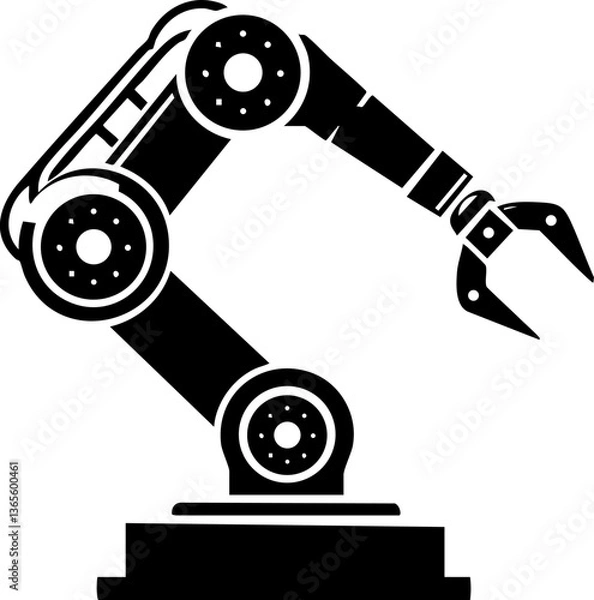 Obraz Robotic arm working in a factory setting during daytime showcasing advanced automation technology and precision