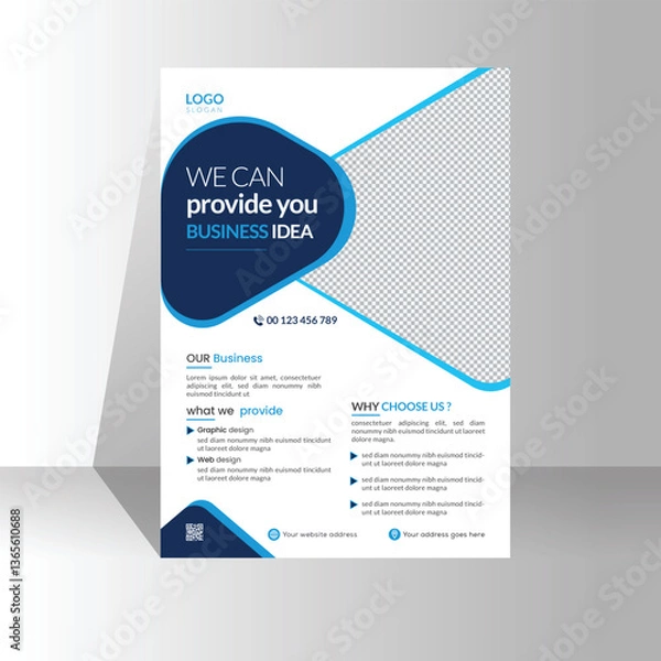 Fototapeta Corporate business flyer template design , cover modern layout, annual report, poster, flyer in A4 with colorful modern business flyer template, and creative design, editable vector template design.