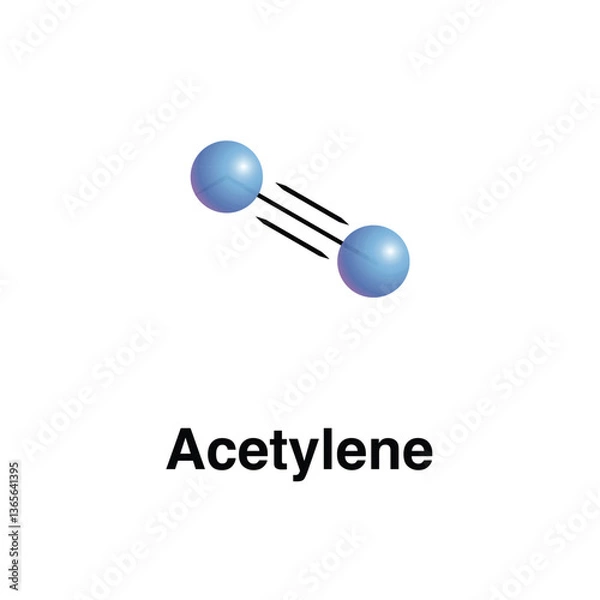 Obraz Acetylene, Chemical Compound With The Formula C2H2. Industrial Vector Illustration Of Hydrocarbon And The Simplest Alkyne