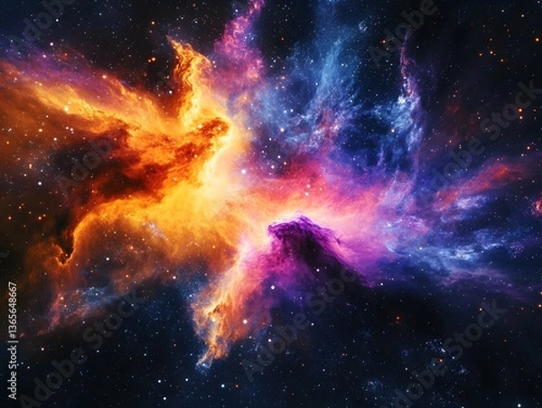Fototapeta 10. An abstract explosion of colors resembling a nebula in space