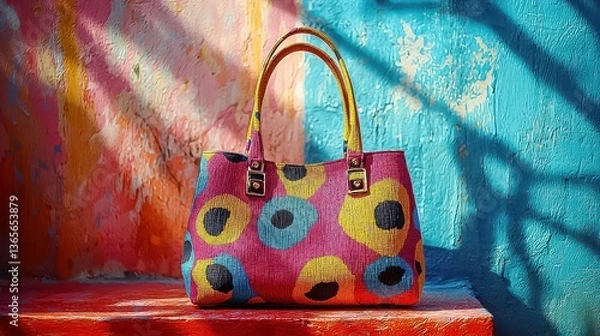 Obraz High-end fashion luxury handbags are on sales Experience the latest colorful design of a fashion bag. Grab a luxury piece.