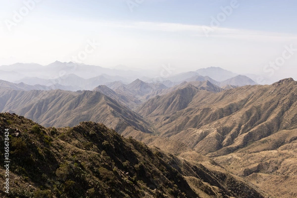 Obraz Landscape with mountains in the area of Abha in Saudi Arabia