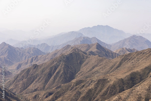 Obraz Landscape with mountains in the area of Abha in Saudi Arabia