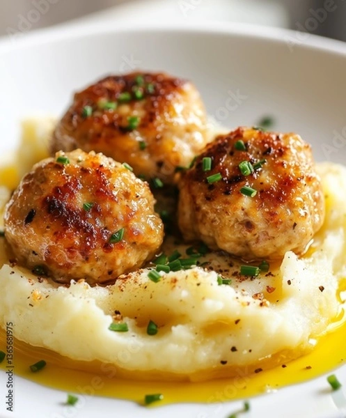 Fototapeta chicken breast with mashed potatoes