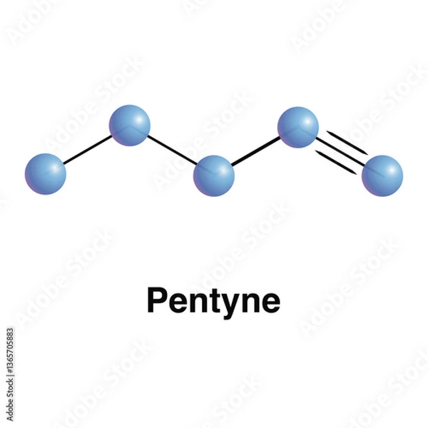 Obraz Pentyne Is An Organic Compound With The Formula C5H8. Vector Illustration Of Terminal Alkyne