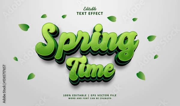 Fototapeta Spring Time Editable Text Effect Style 3d