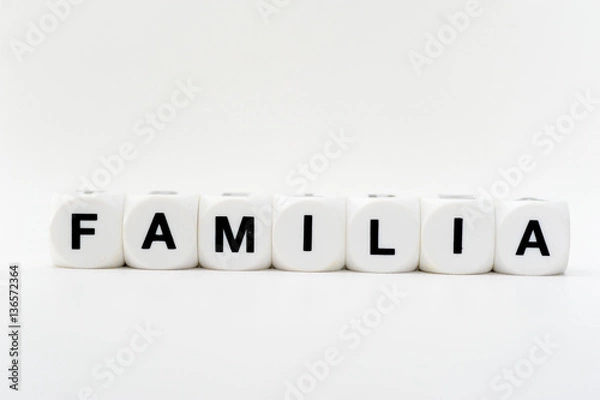 Fototapeta familia write in dice letters
