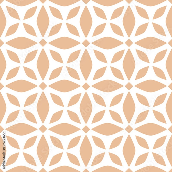 Fototapeta Geometric and flower line ethnic seamless pattern. Thai flower square diamond art vector pattern. Star flower geometric vintage pattern. Vector of beautiful floral pattern for background, wallpaper, t